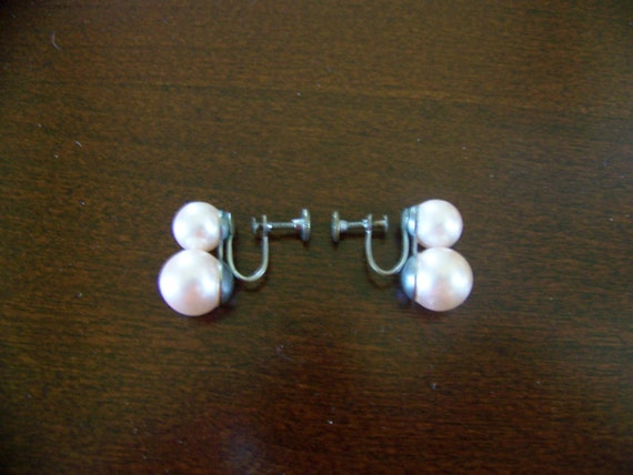 Vintage Pearl Earrings Sets -Pink Faux Pearls -Mo… - image 8