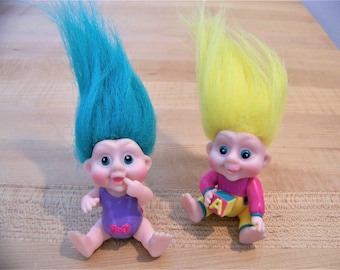 Troll Baby Dolls: 1991/Posable Set of 2