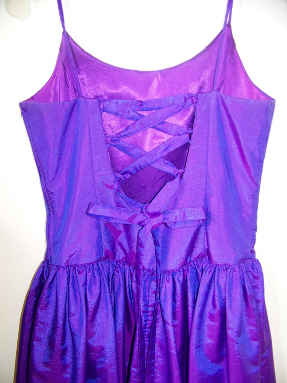 1990's Iridescent Purple Prom Gown -Floor Length … - image 3