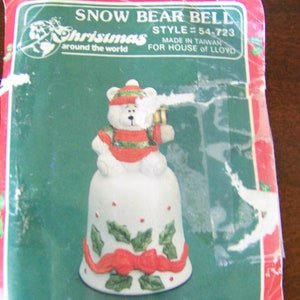 Vintage Ceramic Bell 1980's Snow Bear House of Lloyd Bisque Bell Collectible Gift Idea Hand Painted/Excellent Condition image 10