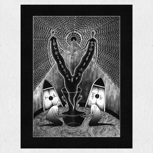 太陽と月。アートプリント (8x8 インチ)。オカルトペンとインク 太陽と月。アートプリント (8x8 インチ)。オカルトペンとインク