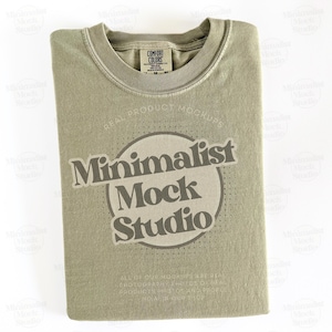 Comfort Colors Mockup 1717 Sandstone tshirt Mockup Shirt Flay Lay Print on Demand Minimalist Boho Aesthetic Mock up Comfort Colors tshirt