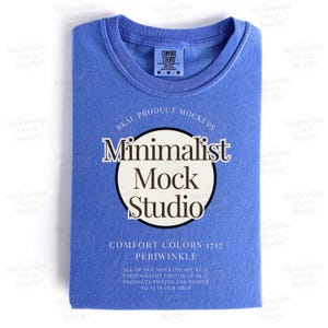 Comfort Colors Mockup Periwinkle 1717 tshirt Mockup tshirt Flay Lay Print on Demand Trendy Minimalist Boho Mock up Purple tshirt Mockups