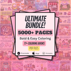 Ultimatives Malbuch-Paket – 5000+ Seiten, 77+ Bücher, niedliche und gemütliche Designs (PDF)