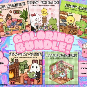 Cute and Cozy Malbuch-Bundle - 200+ Seiten mit niedlichen und gemütlichen Ausmalseiten (Instant PDF Download)