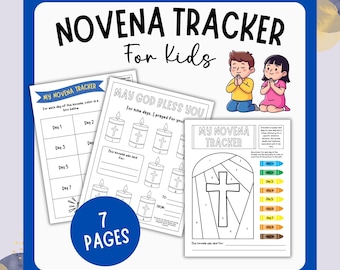 Printable Catholic Kids Novena Tracker | Prayer Coloring Pages (Digital Download)