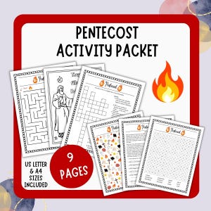 Kit d'activités de Pentecôte et étude des Écritures pour les enfants (téléchargement numérique)