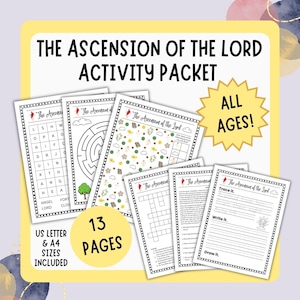 Kit d'activités L'Ascension du Seigneur et étude des Écritures pour enfants catholiques (téléchargement numérique)
