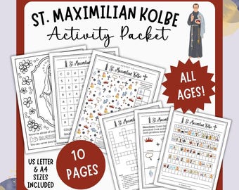 St. Maximilian Kolbe Activity Packet for Catholic Kids (Digital download)