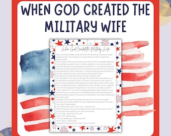 When God Created the Military Wife Printable (Digital download)