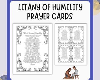 Litany of Humility Prayer Cards | Catholic Kids Printable (Digital Download)