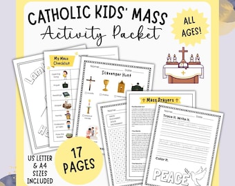 Catholic Kids Mass Guide and Activity Packet (Digital download)