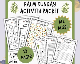 Palm Sunday Activity Packet and Scripture Study for Kids of all Ages (Digital Download)
