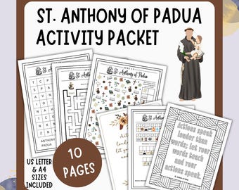 St. Anthony of Padua Activity Packet for Catholic Kids (Digital download)