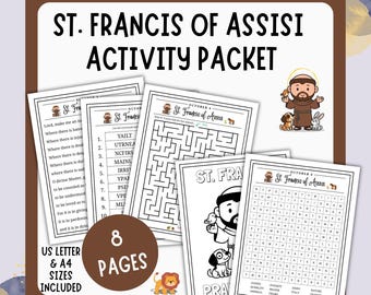 Feast of St. Francis of Assisi Activity Packet for Catholic Kids (Digital Download)