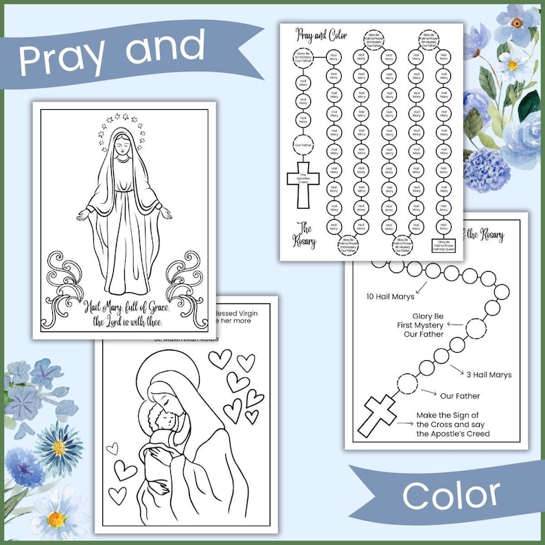 Printable Rosary Activity Packet for Catholic Kids (digital Download ...