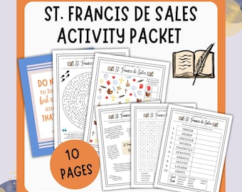 St. Francis de Sales Activity Packet for Catholic Kids (Digital download)
