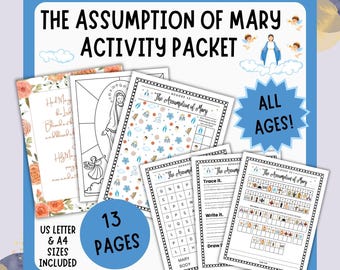 The Assumption of the Blessed Virgin Mary Activity Packet for Catholic Kids (Digital download)