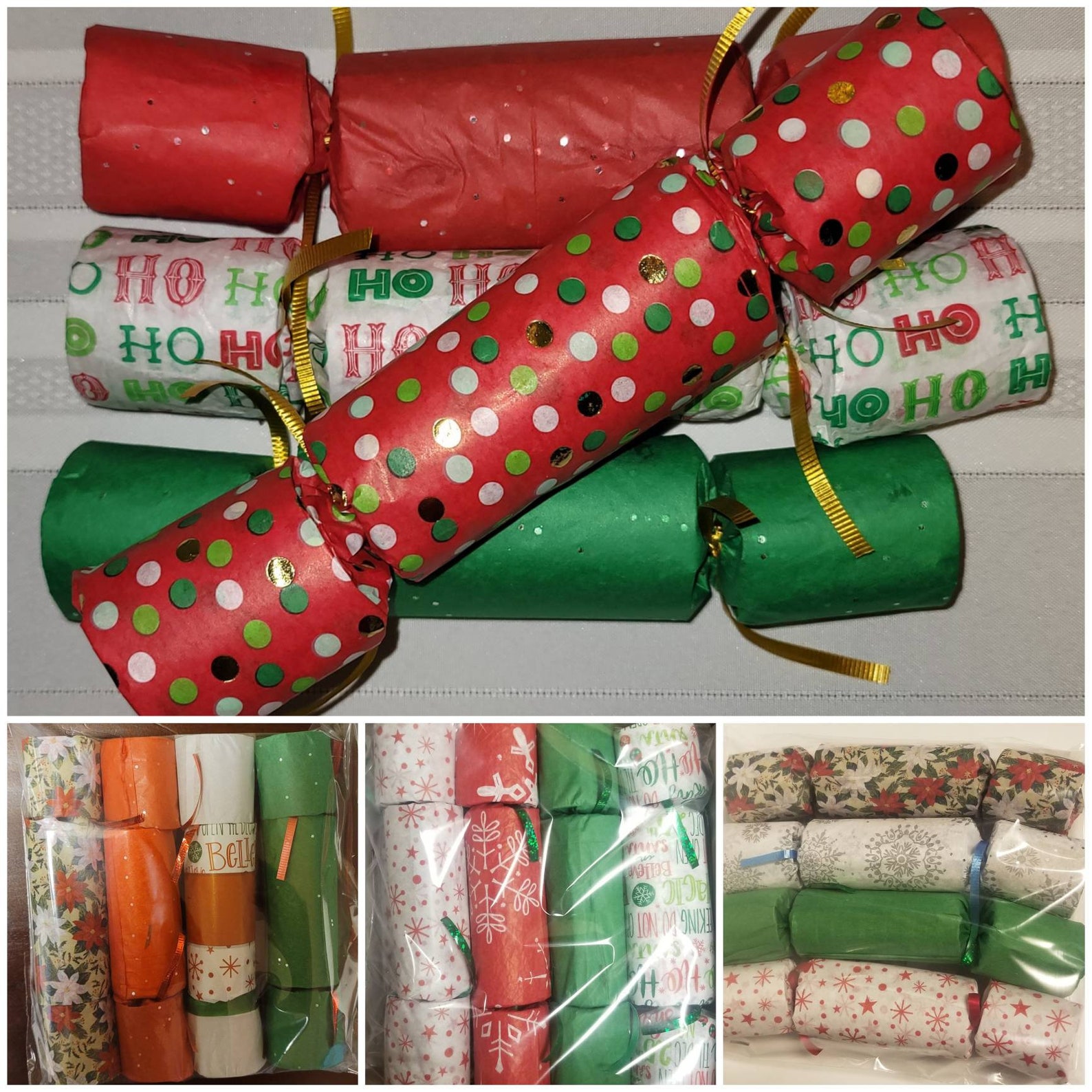 4 Pack Christmas Crackers With Snap /birthday Crackers/party Etsy