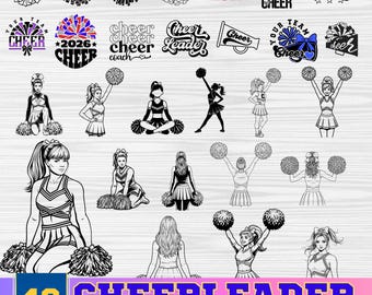 チアリーダー SVG バンドル: チアママ時代、フットボールシーズン (デジタルダウンロード)