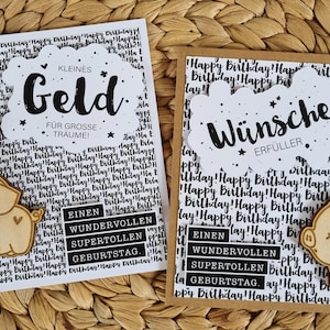 Geburtstagskarte Geldgeschenk handgemacht / Wunscherfüller / Geburtstag / Sparschwein