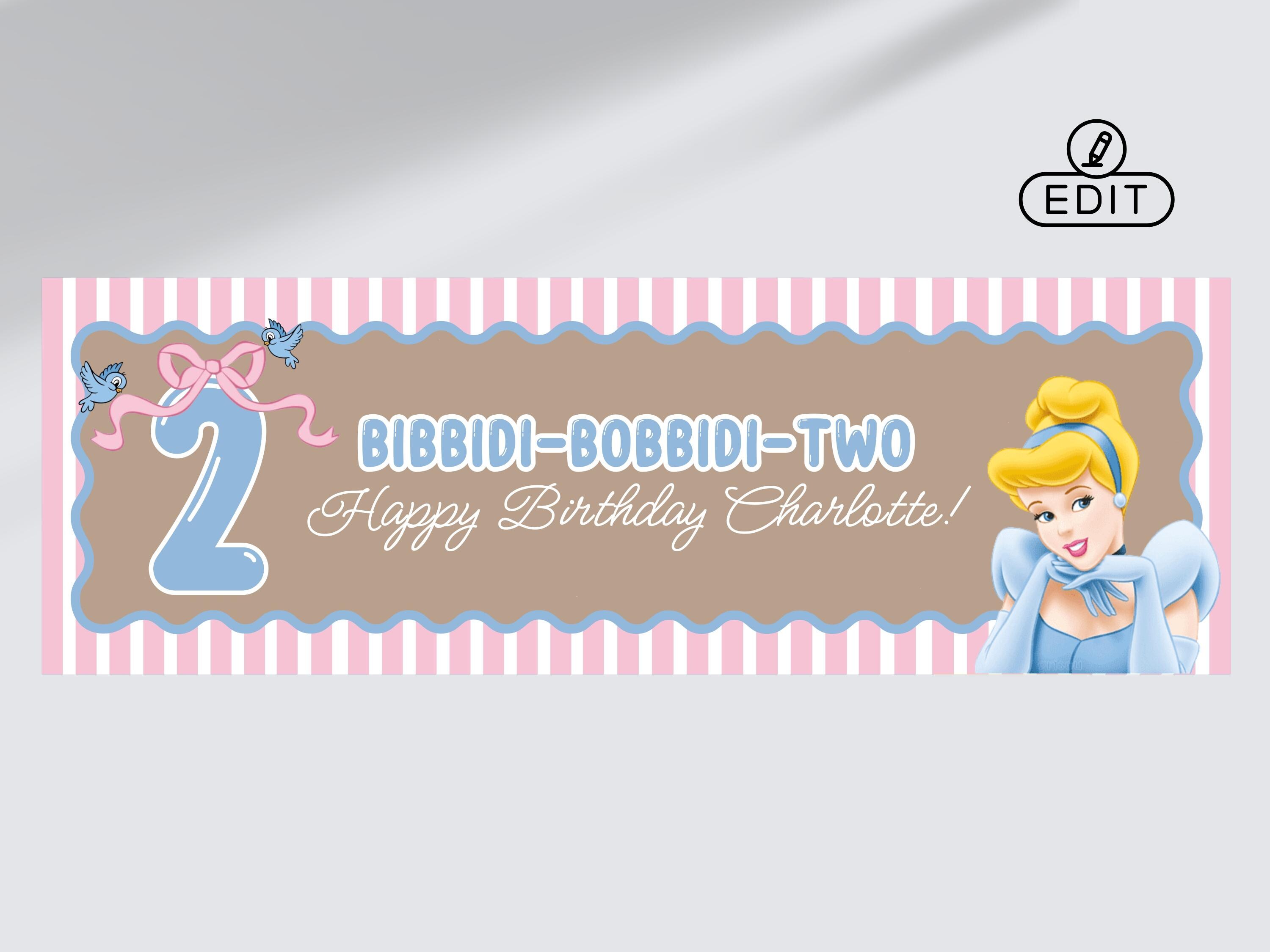 Cinderella Bibbidi Bobbidi Boo Birthday Wavy Border Banner 24x72 ...