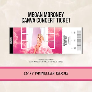 Megan Moroney Concert Ticket l Cloud 9 Tour l Printable Event Keepsake l Editable Canva Template l Digital Download