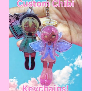Custom Chibi OC Keychain w/ Accessory *COMMISSION*