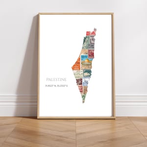 Vintage Map of Palestine | Map of Palestine | Palestine | Palestinian Art Prints