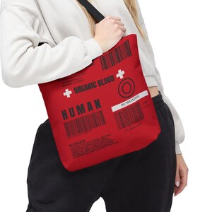 Urban Backwoods "Vampire Blood For Life" Reusable Cotton Shopping Bag - Hipster Shopper Tote - View #9