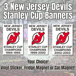 New Jersey Devils Stanley Cup Champions Magnet/Sticker Set: 1995, 2000, 2003