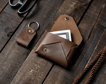 Unifold Leather Wallet | Handmade Leather Business Card Holder | Stitch less Leather Wallet for Men with Complimentary Matching Keychain