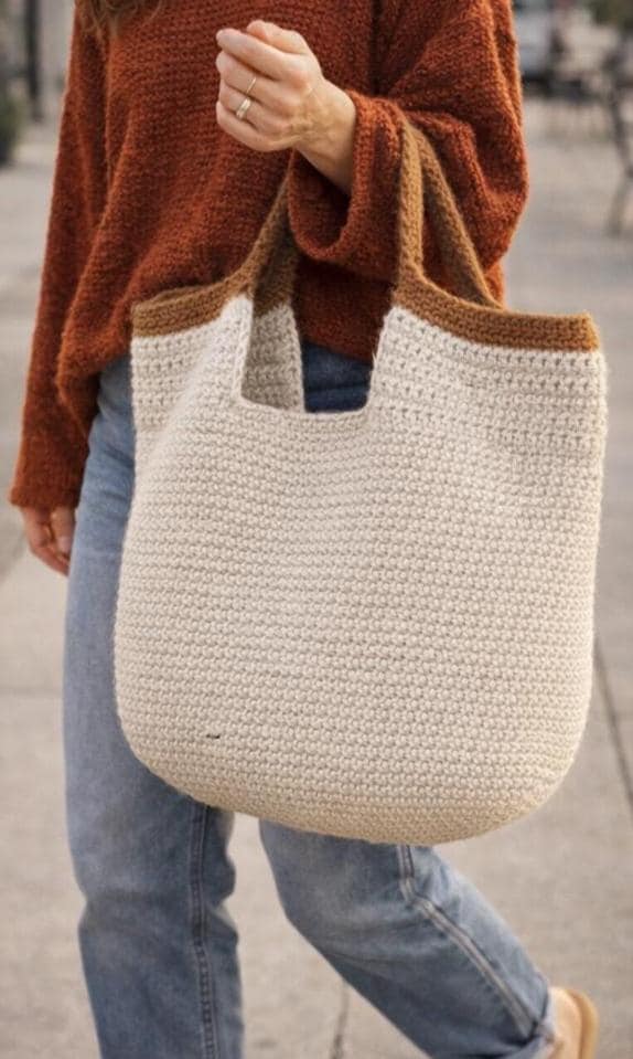 DIY Crochet Tote Bag Pattern | Beginner Crochet Bag Pattern PDF | Easy ...