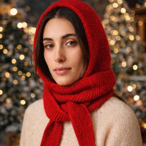 Patrón de tejido Sophie Hood en PDF / Bufanda con capucha DIY / Accesorio de invierno fácil de tejer