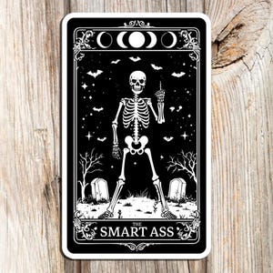 Adesivo de carta de tarô vintage The Smart Ass