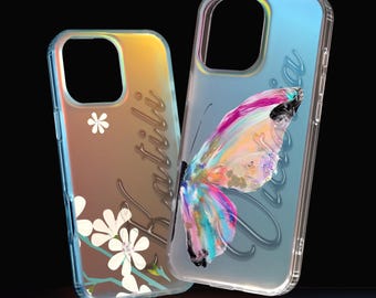 Custom Name phone case Iridescent phone case Personalized phone case Gift For sister Birthday gift for Graduation gift for mom