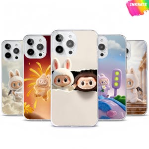 Etui na telefon Labubu Monster – urocze etui na iPhone'a w stylu zabawek dla fanów Labubu, puszyste etui z kreskówkową grafiką w stylu Kawaii, prezent dla miłośników Labubu