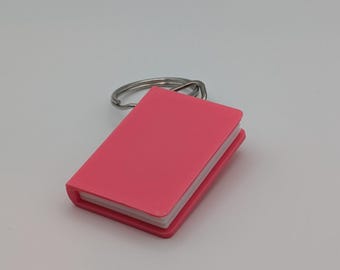 Mini Book Keychain - 3D Printed Notebook Charm - Backpack or Bag Accessory