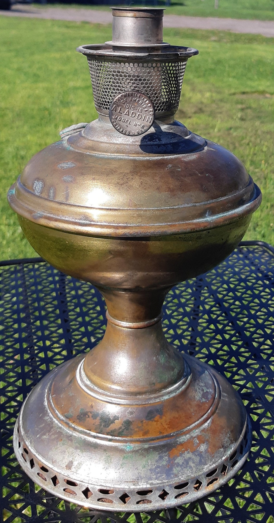 Antique Aladdin Model 6 Brass Oil Lamp Font & Burner Part Etsy