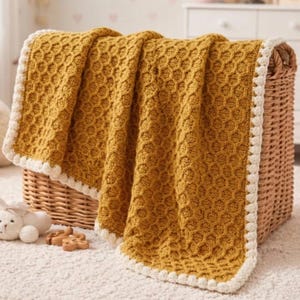 Honeycomb Crochet Baby Blanket Pattern, Textured Nursery Keepsake (Updated with Step-by-Step Photo Guide)