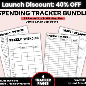 Spending Tracker Bundle Printable, Spending Log, Payment Tracker, Finance Tracker, Expense Tracker, Money Spending Tracker, Shopping Tracker