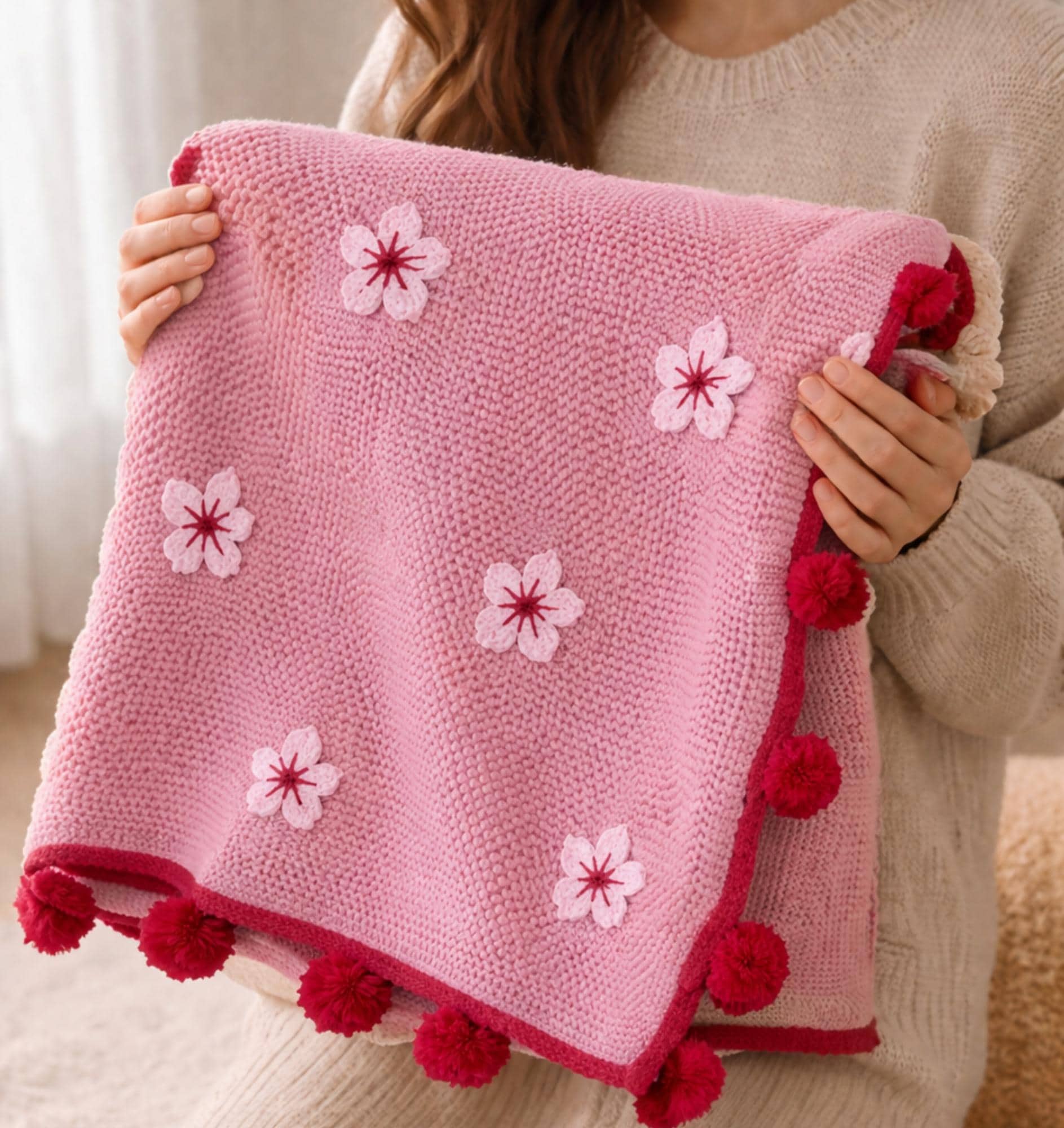 39 Cherry Blossom Crochet Patterns for Spring Decor, Gifts and Accessories 2 Crochet Baby Blanket