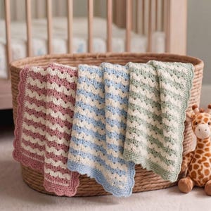 Iris Stitch Baby Blanket Crochet Pattern, Easy Afghan Pattern (PDF Download)