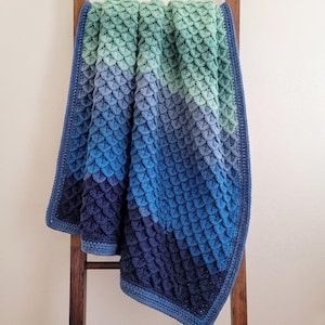 Dragon Scales Crochet Blanket Pattern, Easy Textured Afghan (PDF Pattern)