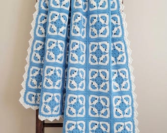 Sky Gazing Granny Square Crochet Blanket Pattern, Crochet Pattern (Step Photos)