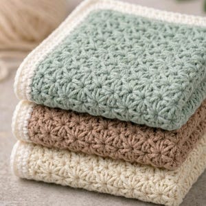 Star Stitch With White Border Dish Cloth Crochet Pattern, Crochet Pattern (PDF Download)