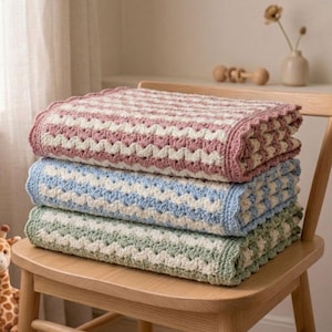 Crochet Afghan Pattern, Iris Stitch Baby Blanket Crochet Pattern (PDF Download)