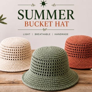 Crochet Bucket Hat Pattern, Summer Hat (Digital Download)