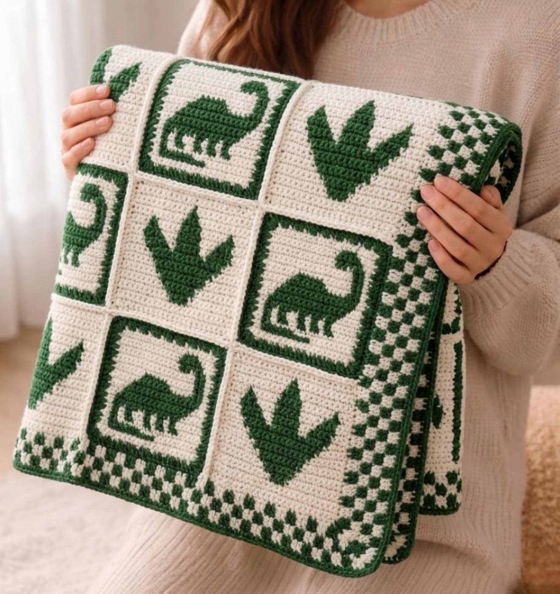 30 Dinosaur Blanket Crochet Patterns to Stitch for Kids, Nurseries, and Dino Fans 23 Dino-Step Textured Baby Blanket Crochet Pattern