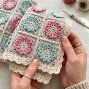 Crochet Flower Granny Square Blanket Pattern (PDF Download)